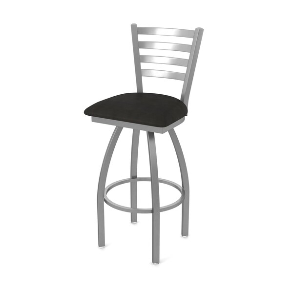 Holland Bar Stool Co 410 Jackie Stainless Steel 36in Swivel Bar Stool with Canter Espresso Seat - 41036SS003