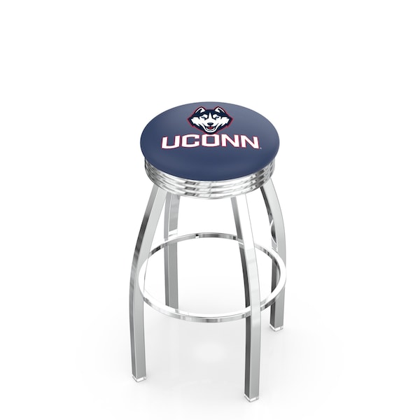 Holland Bar Stool Co 25" Chrome Connecticut Swivel Bar Stool, Accent Ring - L8C3C25CONNUN