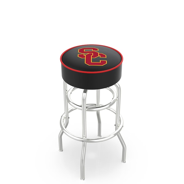 Holland Bar Stool Co 25" USC Trojans Cushion Seat, 2-Ring Chrome Swivel Bar Stool - L7C125SOUCAL