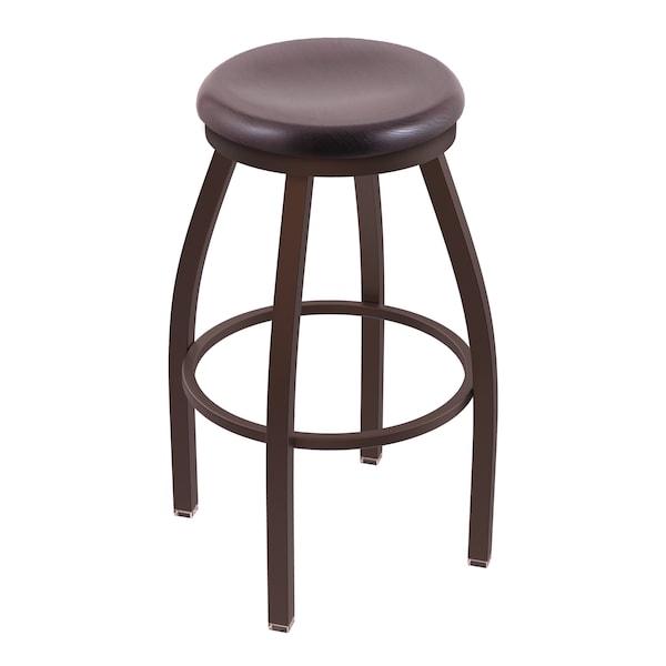 Holland Bar Stool Co 30" Swivel Bar Stool, Bronze Finish, Dark Cherry Oak Seat - 80230BZDCOAK