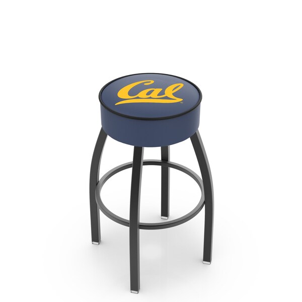 Holland Bar Stool Co 25" 4" Cal Cushion Seat, Blk Wrinkle Base Swivel Bar Stool - L8B125CAL-UN