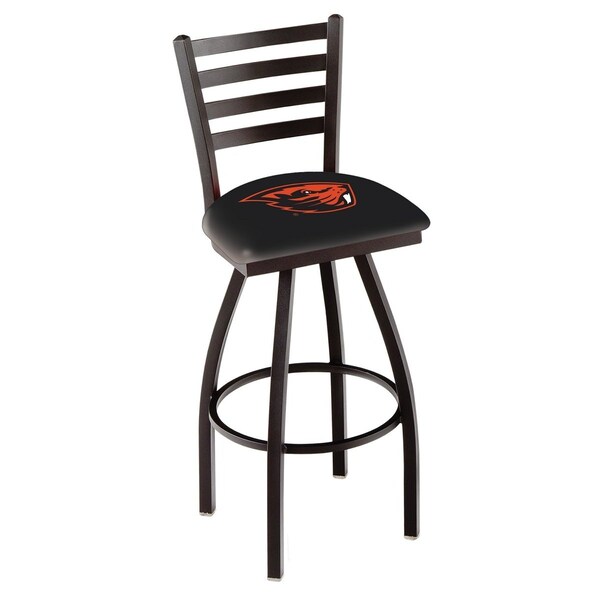 Holland Bar Stool Co 30" Blk Wrinkle Oregon State Swivel Bar Stool, Ladder Back - L01430OREGST
