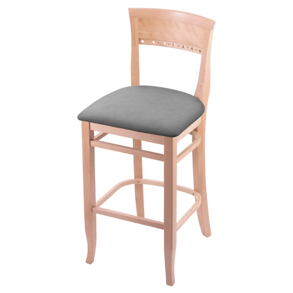 Holland Bar Stool Co 30" Bar Stool, Natural Finish, Canter Grey Seat - 316030NAT007