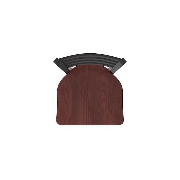 Holland Bar Stool Co 30" Stationary Bar Stool, Black Wrinkle, Dark Cherry Oak Seat - 40030BWDCOAK
