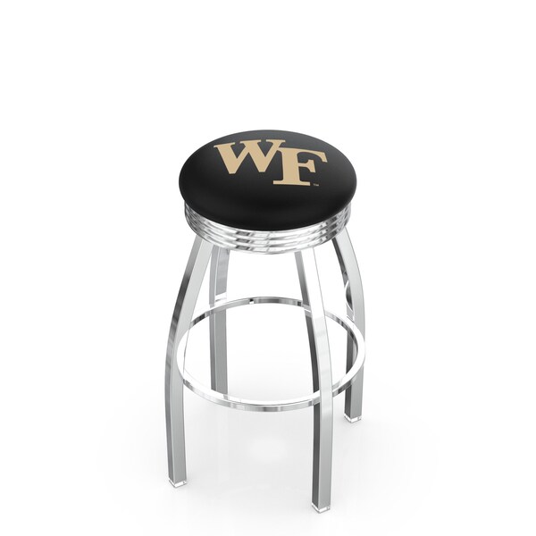Holland Bar Stool Co 30" Chrome Wake Forest Swivel Bar Stool, Accent Ring - L8C3C30WAKEFR