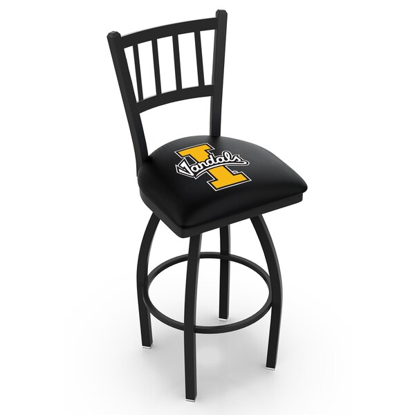 Holland Bar Stool Co 25" Blk Wrinkle Idaho Swivel Bar Stool, Jailhouse Back - L01825IDAHOU