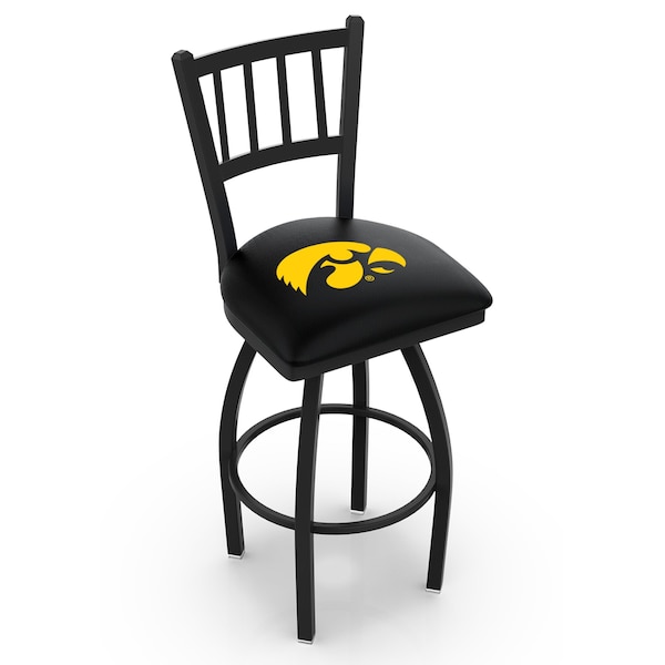 Holland Bar Stool Co 25" Blk Wrinkle Iowa Swivel Bar Stool, Jailhouse Back - L01825IOWAUN