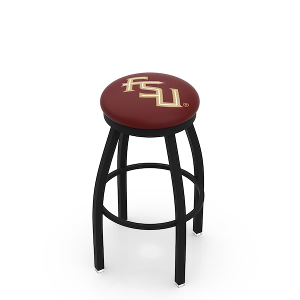 Holland Bar Stool Co 25" Blk Wrinkle Florida State (Script) Swivel Bar Stool, Accent Ring - L8B2B25FSU-FS