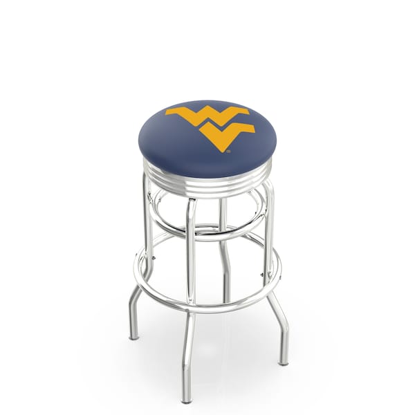 Holland Bar Stool Co 30" Chrome 2-Ring West Virginia Swivel Bar Stool, Accent Ring - L7C3C30WESTVA