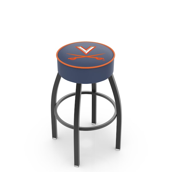Holland Bar Stool Co 25" 4" Virginia Cushion Seat, Blk Wrinkle Base Swivel Bar Stool - L8B125VRGNIA