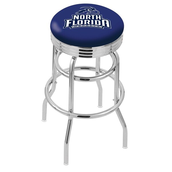 Holland Bar Stool Co 25" Chrome 2-Ring North Florida Swivel Bar Stool, Accent Ring - L7C3C25NORFLA