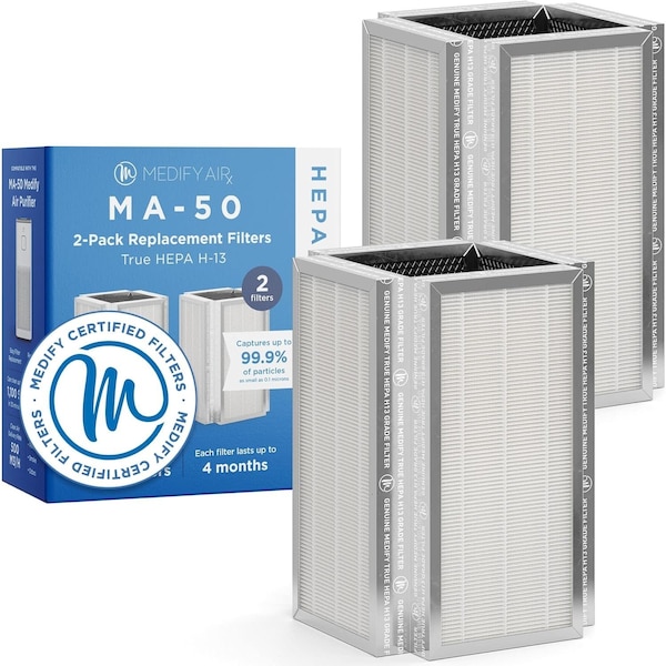 Medify Air Medify MA50 Genuine Replacement Filter for Smoke Smokers Dust Odors Pet Dander 2Pack 2PK - MA-50R-2