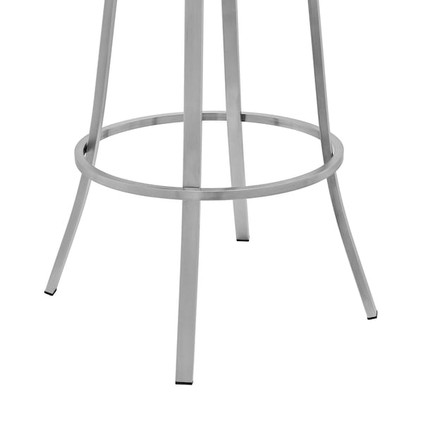 Armen Living Valerie 30" Swivel Slate Gray Faux Leather Bar and Counter Stool in Brushed Stainless Steel Finish - LCVLBABSSG30