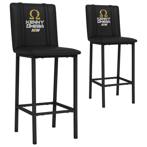 Dreamseat Bar Stool 500 with AEW Kenny Omega Logo, 2PK - XZ500BSDBLK-PSAEW0012A
