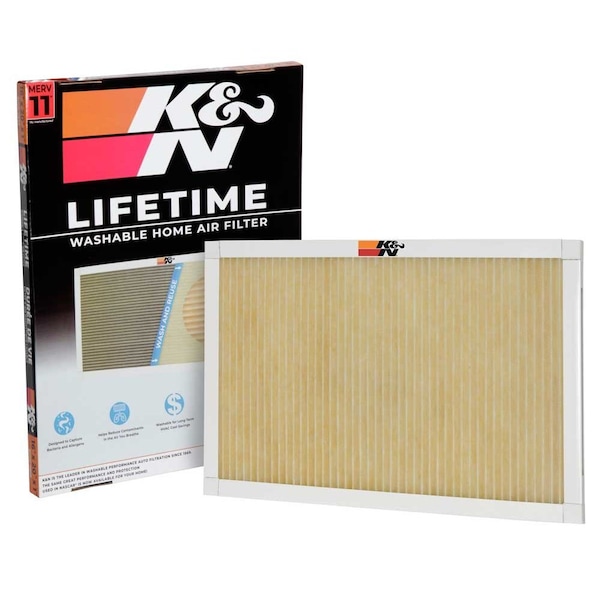 K&N Filter Air Filter For HVAC System; Washable; NonWoven Synthetic; 20 In Length x 16 In Width x 1 In Height - HVC-11620