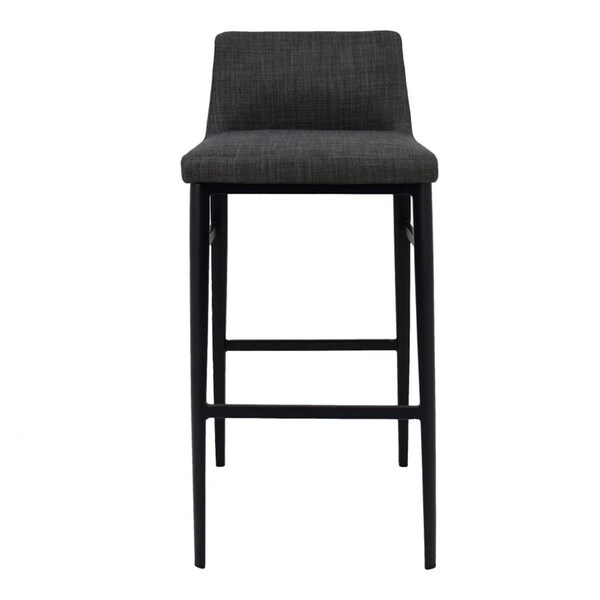 Moes Home Collection Baron Bar Stool, Charcoal Grey - 37.8 x 17.5 x 19.7 in. - EJ-1032-07