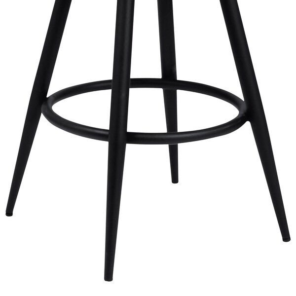 Armen Living Justin 30" Bar Height Swivel Vintage Coffee Faux Leather Bar Stool with Black Metal Legs - LCJTBABLVC30