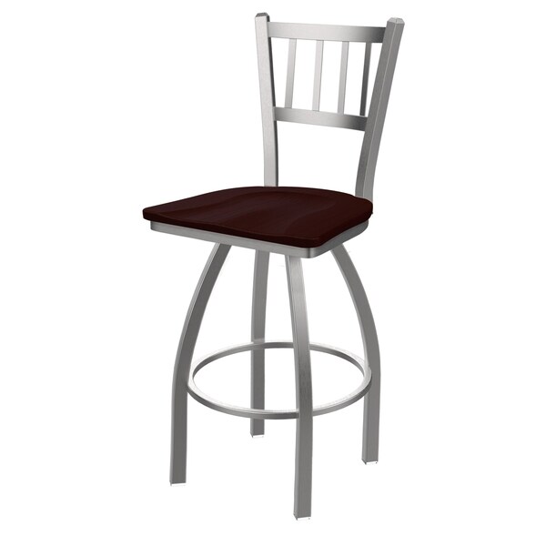 Holland Bar Stool Co 810 Contessa Stainless Steel 36in Swivel Bar Stool with Dark Cherry Oak Seat - 81036SSDCOAK