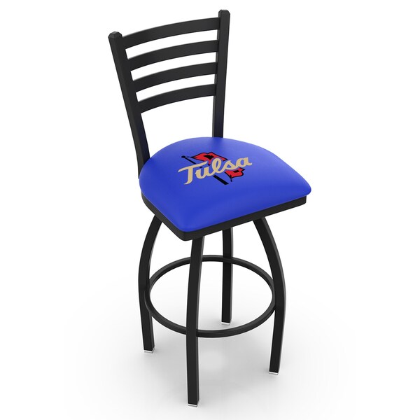 Holland Bar Stool Co 30" Blk Wrinkle Tulsa Swivel Bar Stool, Ladder Back - L01430TULSAU