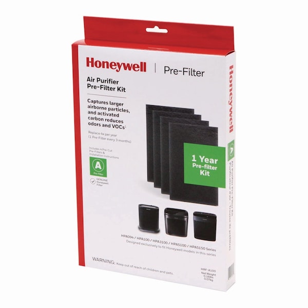 Honeywell Pre-Cut Carbon Pre-Filter, Box of 4 Filters - HRFA100