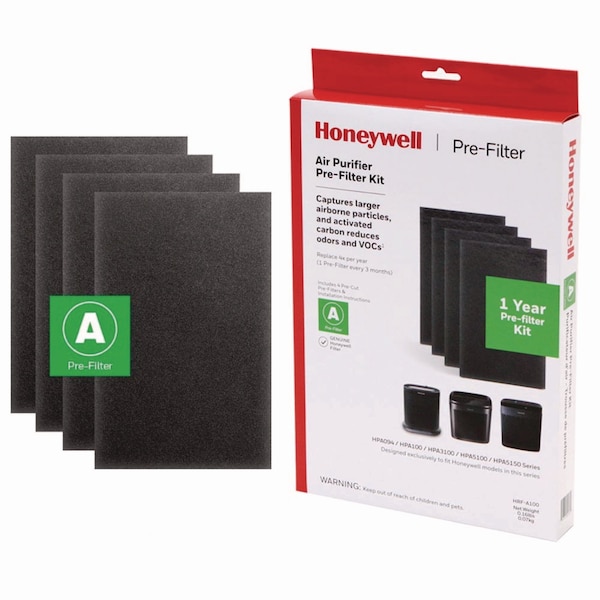 Honeywell Pre-Cut Carbon Pre-Filter, Box of 4 Filters - HRFA100