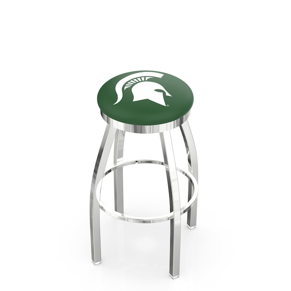Holland Bar Stool Co 30" Chrome Michigan State Swivel Bar Stool, Accent Ring - L8C2C30MICHST