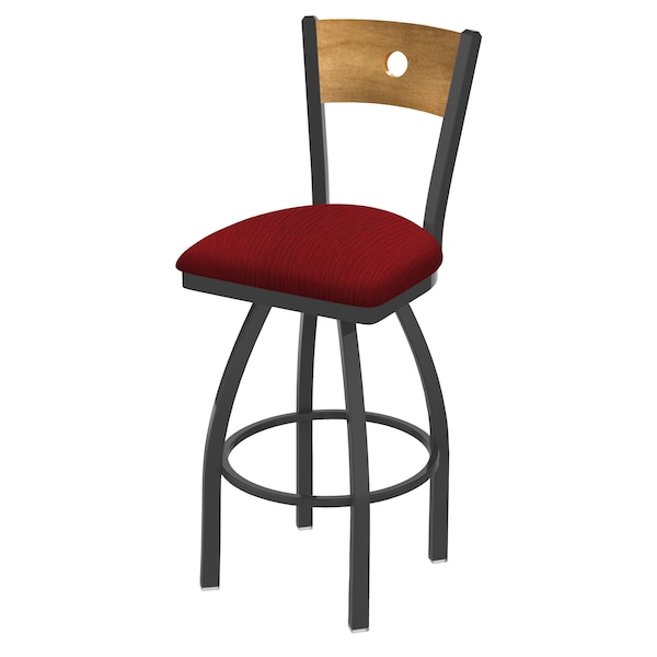 Holland Bar Stool Co 30" Swivel Counter Stool, Bronze Finish, Med Back, Graph Ruby Seat - 83030PWMEDMPLB016