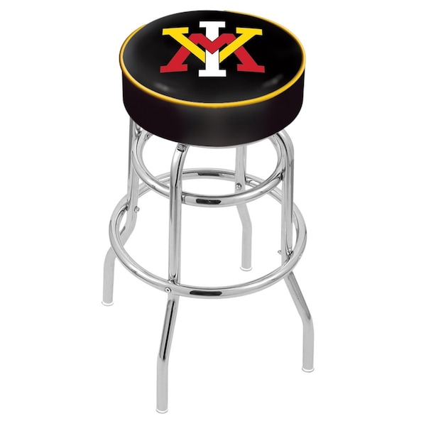 Holland Bar Stool Co 30" Virginia Military Inst Cushion Seat, 2-Ring Chrome Swivel Bar Stool - L7C130VAMILI