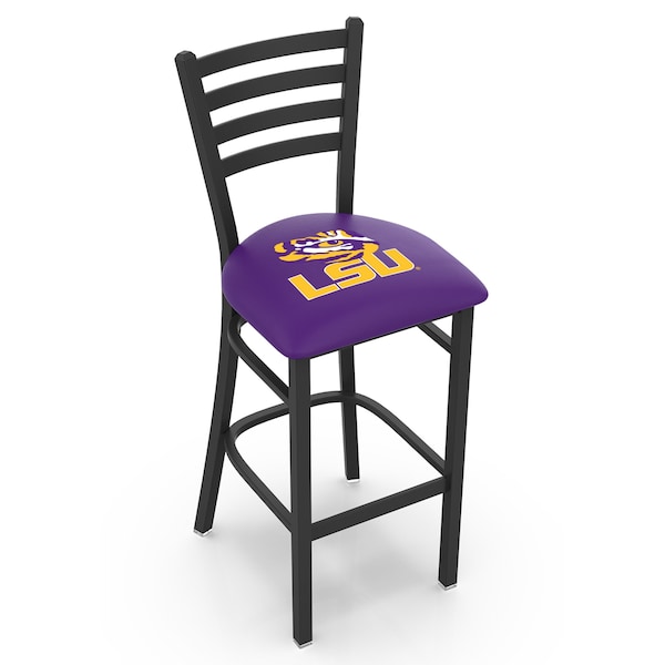 Holland Bar Stool Co 30" Blk Wrinkle Louisiana State Stationary Bar Stool, Ladder Back - L00430LASTUN