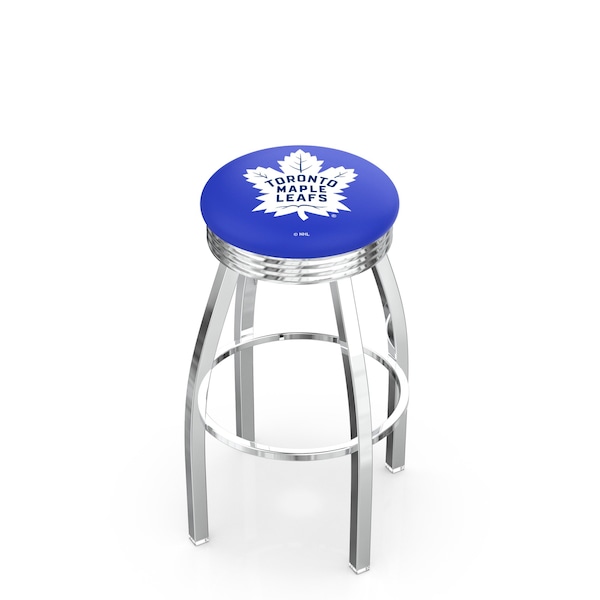 Holland Bar Stool Co 30" Chrome Toronto Maple Leafs Swivel Bar Stool, Accent Ring - L8C3C30TORMPL