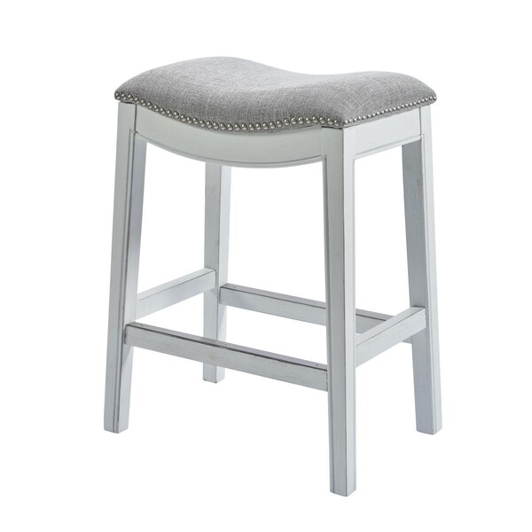 Gfancy Fixtures Solid Wood Bar Stool White - 31 x 14.8 x 20.3 in. - GF3090656