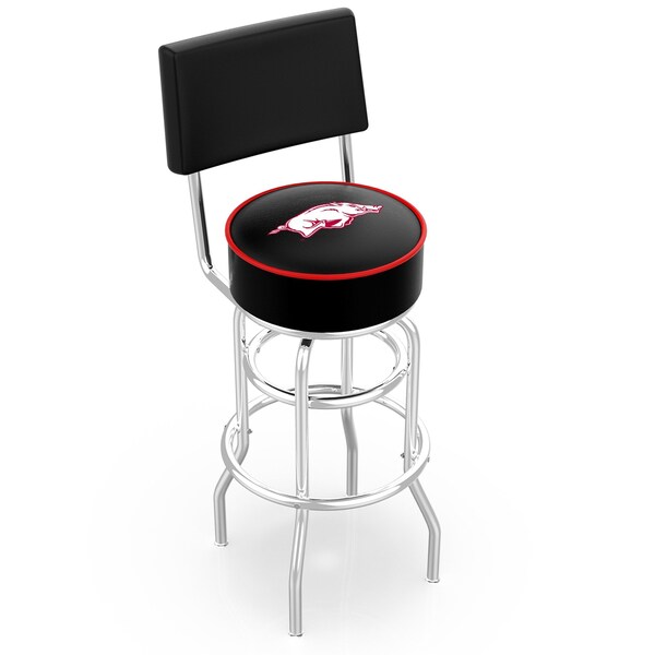 Holland Bar Stool Co 30" Chrome 2-Ring Arkansas Swivel Bar Stool, Back - L7C430ARKNUN
