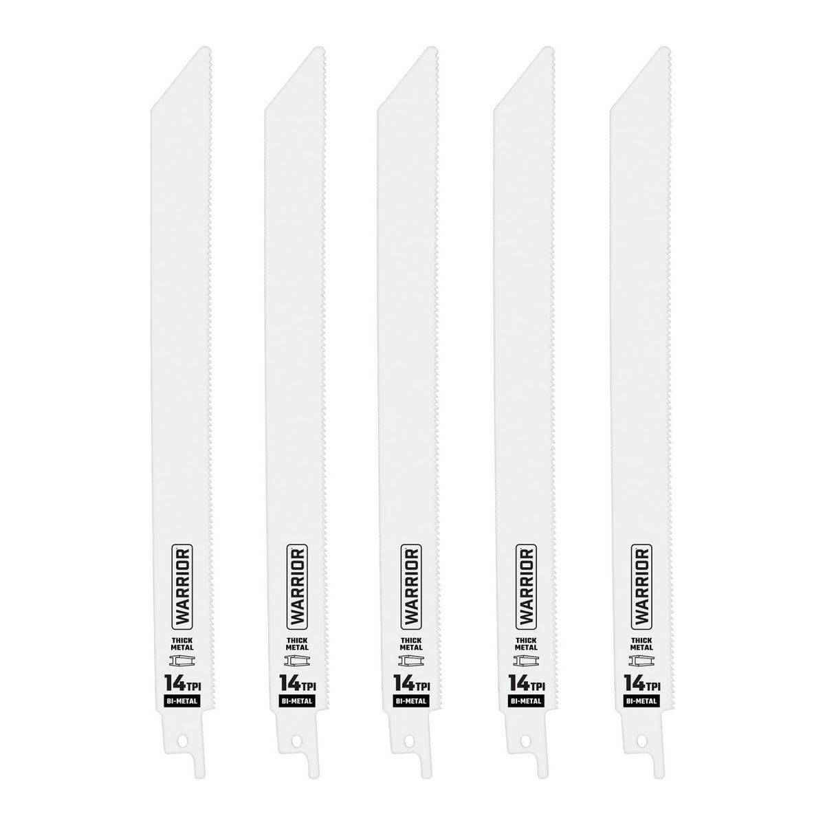 Guerrero 9 pulg. 14 TPI Hojas de sierra reciproca bimetálicas para corte de metal, paquete de 5 - 68038