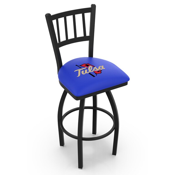Holland Bar Stool Co 25" Blk Wrinkle Tulsa Swivel Bar Stool, Jailhouse Back - L01825TULSAU