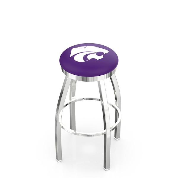 Holland Bar Stool Co 30" Chrome Kansas State Swivel Bar Stool, Accent Ring - L8C2C30KNSASS