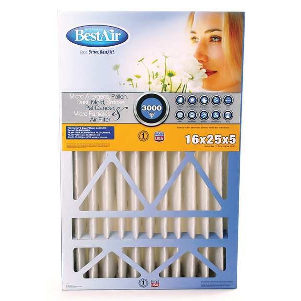 Bestair 25 in x 16 in x 5 in Synthetic Furnace Air Cleaner Filter - CB1625-13C