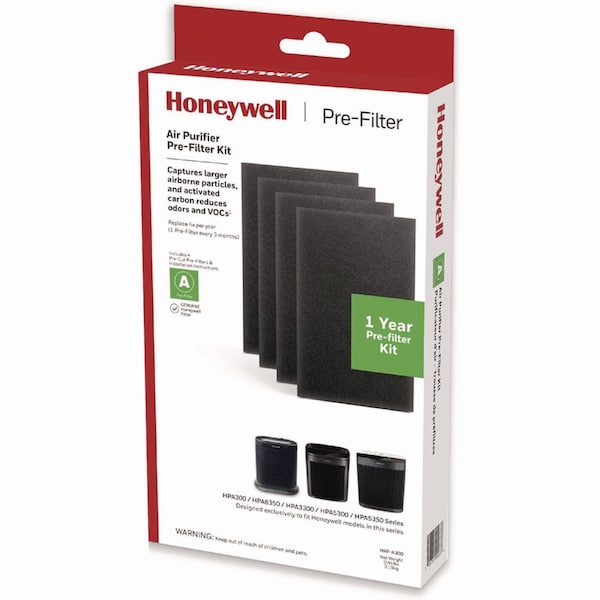 Honeywell Pre-Cut Carbon Pre-Filter, Box of 4 Filters - HRFA300