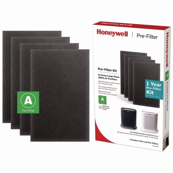 Honeywell Pre-Cut Carbon Pre-Filter, Box of 4 Filters - HRFA300
