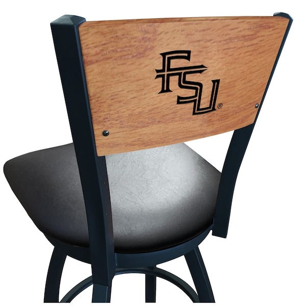Holland Bar Stool Co 30" Blk Wrinkle Florida State Script Swivel Bar Stool, Engraved Back - L03830BWMEDMPLAFSU-FSBLKVINYL