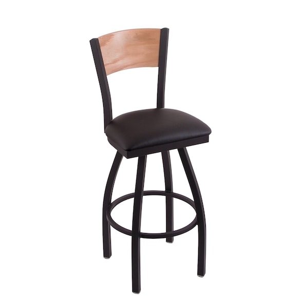 Holland Bar Stool Co 30" Blk Wrinkle Florida State Script Swivel Bar Stool, Engraved Back - L03830BWMEDMPLAFSU-FSBLKVINYL