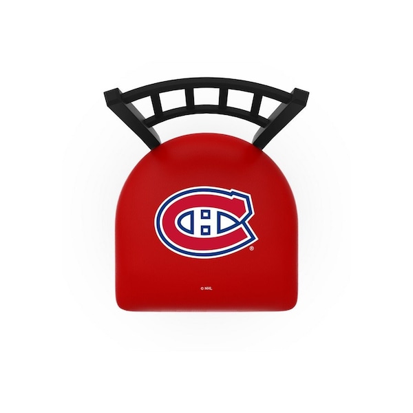 Holland Bar Stool Co 25" Blk Wrinkle Montreal Canadiens Swivel Bar Stool, Jailhouse Back - L01825MONCAN