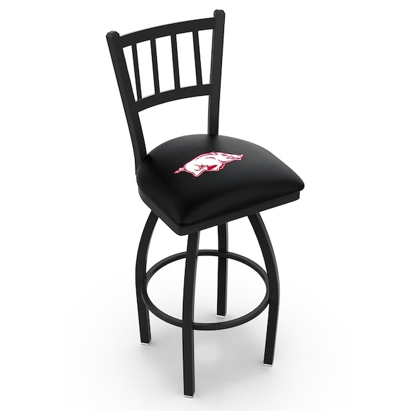 Holland Bar Stool Co 25" Blk Wrinkle Arkansas Swivel Bar Stool, Jailhouse Back - L01825ARKNUN