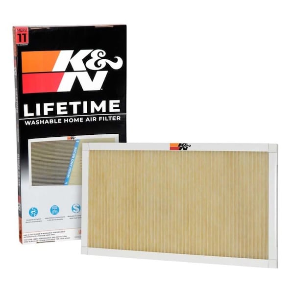 K&N Filter Air Filter For HVAC System; Washable; NonWoven Synthetic; 25 In Length x 14 In Width x 1 In Height - HVC-11425
