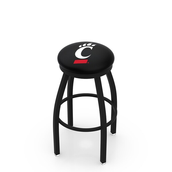 Holland Bar Stool Co 30" Blk Wrinkle Cincinnati Swivel Bar Stool, Accent Ring - L8B2B30CINCIN