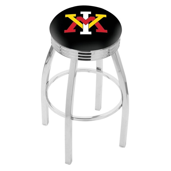 Holland Bar Stool Co 30" Chrome Virginia Military Institute Swivel Bar Stool, Accent Ring - L8C3C30VAMILI