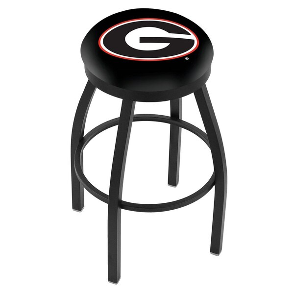 Holland Bar Stool Co 30" Blk Wrinkle Georgia "G" Swivel Bar Stool, Accent Ring - L8B2B30GA-G