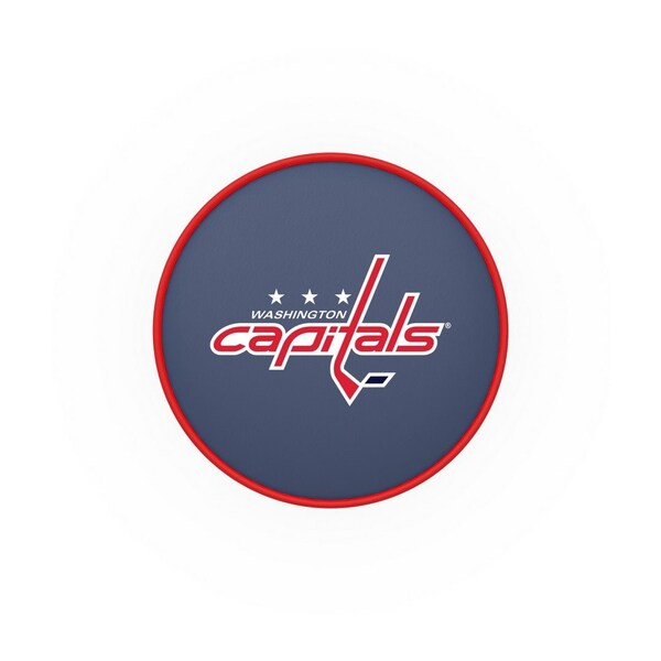 Holland Bar Stool Co 25" Washington Capitals Cushion Seat, Blk Wrinkle Base Swivel Bar Stool - L8B125WSHCAP