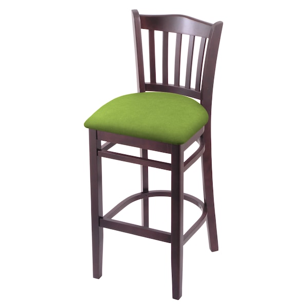 Holland Bar Stool Co 30" Bar Stool, Dark Cherry Finish, Canter Kiwi Green Seat - 312030DC009