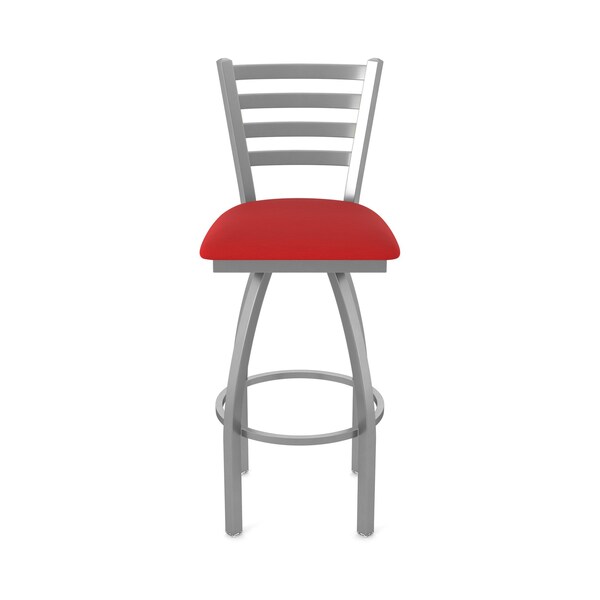 Holland Bar Stool Co 410 Jackie Stainless Steel 36in Swivel Bar Stool with Canter Red Seat - 41036SS011