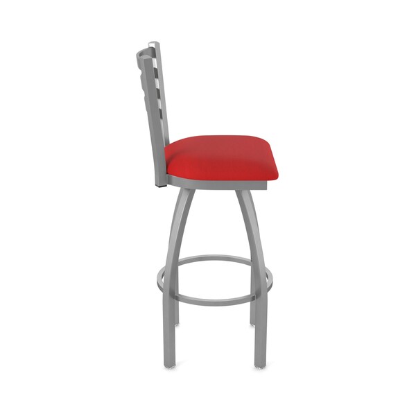 Holland Bar Stool Co 410 Jackie Stainless Steel 36in Swivel Bar Stool with Canter Red Seat - 41036SS011